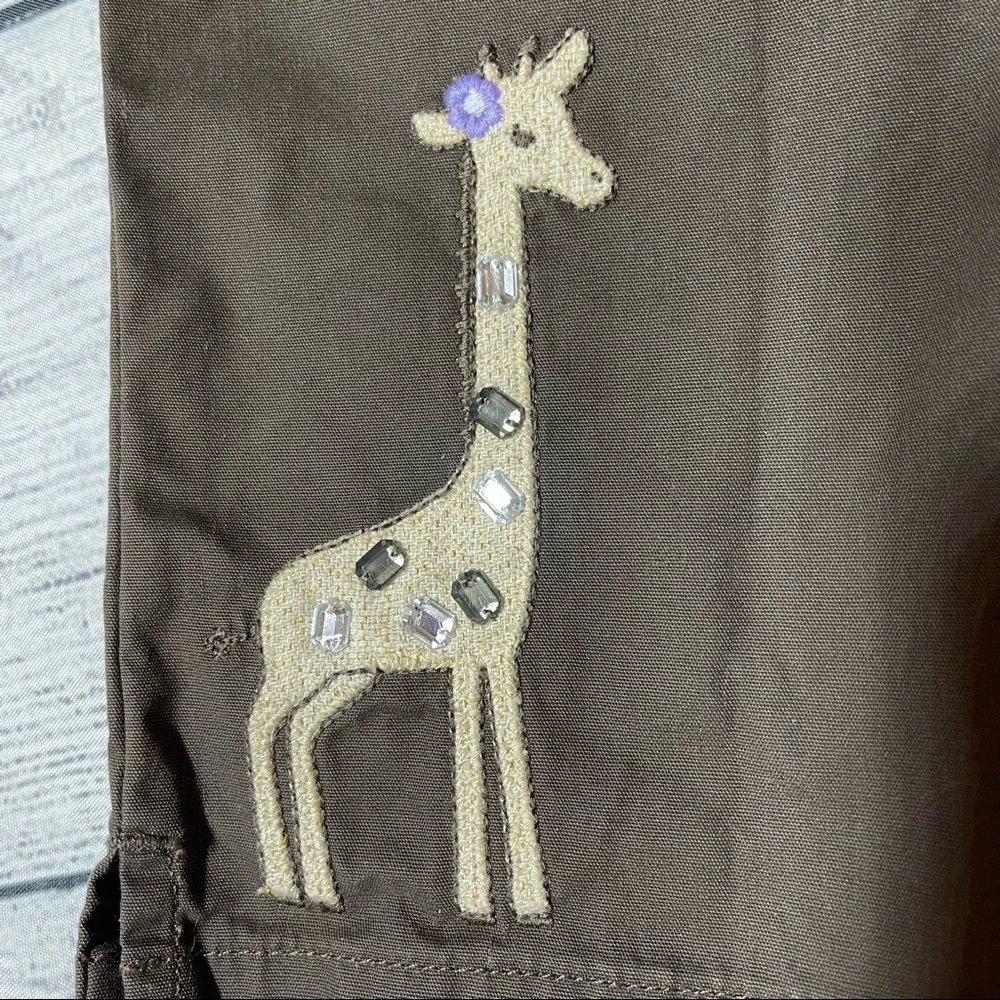 Gymboree Brown Jeweled Giraffe Cropped Pants Girl 5T